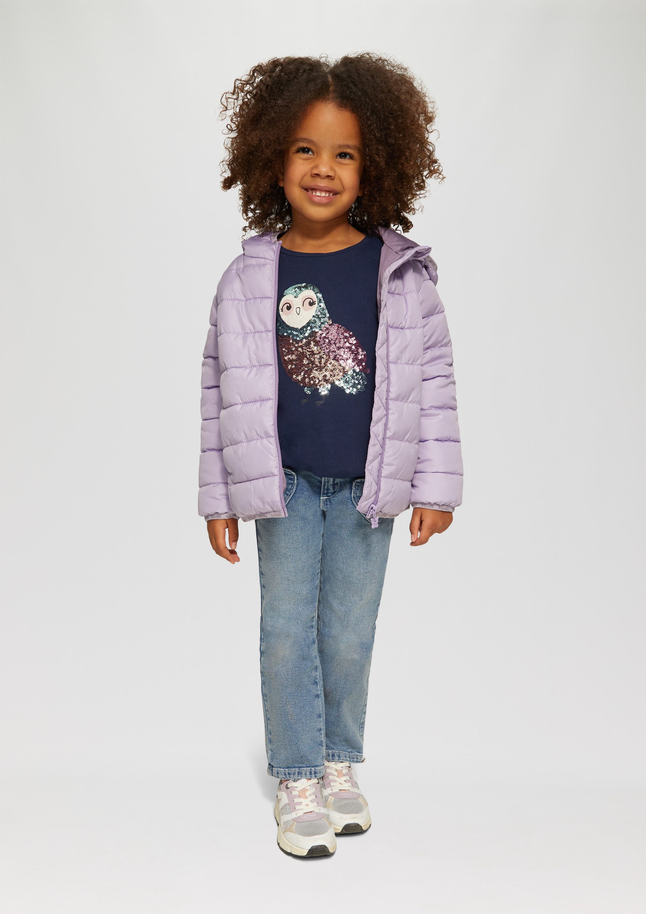 s.Oliver Langarmshirt T-Shirt O-Shape-Langarmshirt mit Glitzer und Pailletten