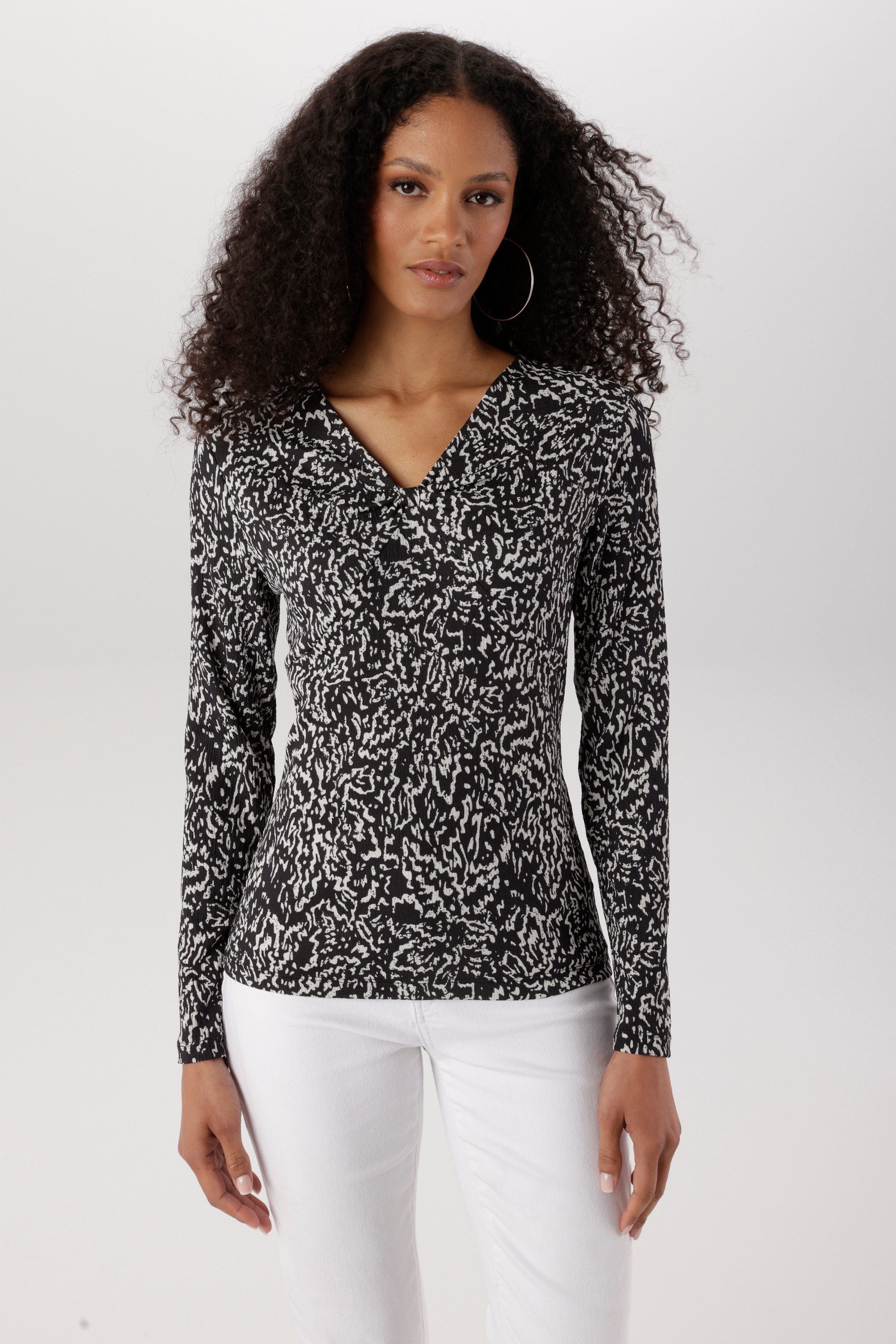 Aniston SELECTED Shirtbluse elastische Shirtware in leichter Crash-Optik - NEUE KOLLEKTION