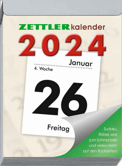 ZETTLER Abreißkalender Zettler 602293 Tagesblock Nr. 5 - 1 Tag /1 Seite, 8 x 11 cm