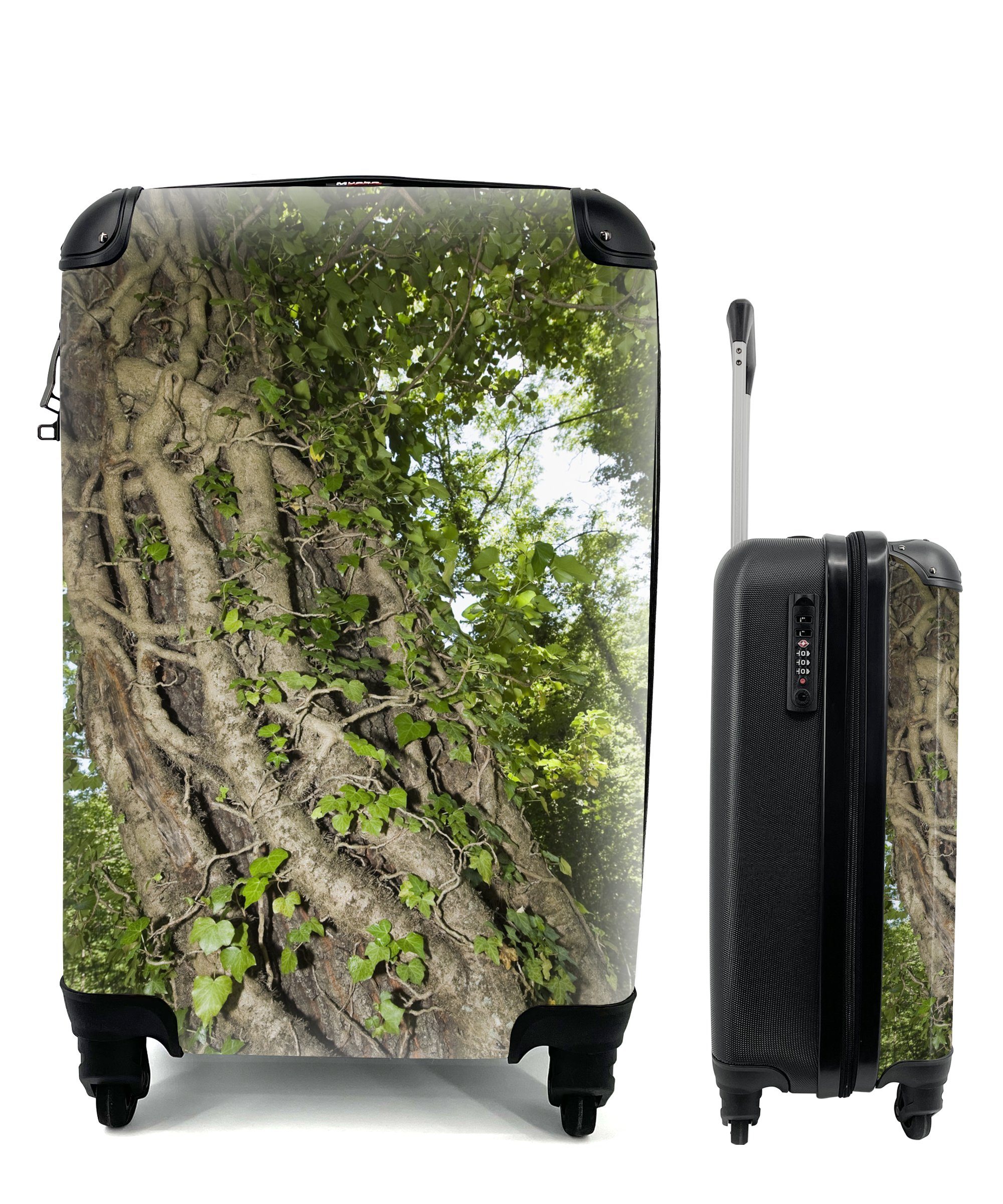 MuchoWow Handgepäckkoffer Eine Hedera auf einem großen Baum, 4 Rollen, Reisetasche mit rollen, Handgepäck für Ferien, Trolley, Reisekoffer