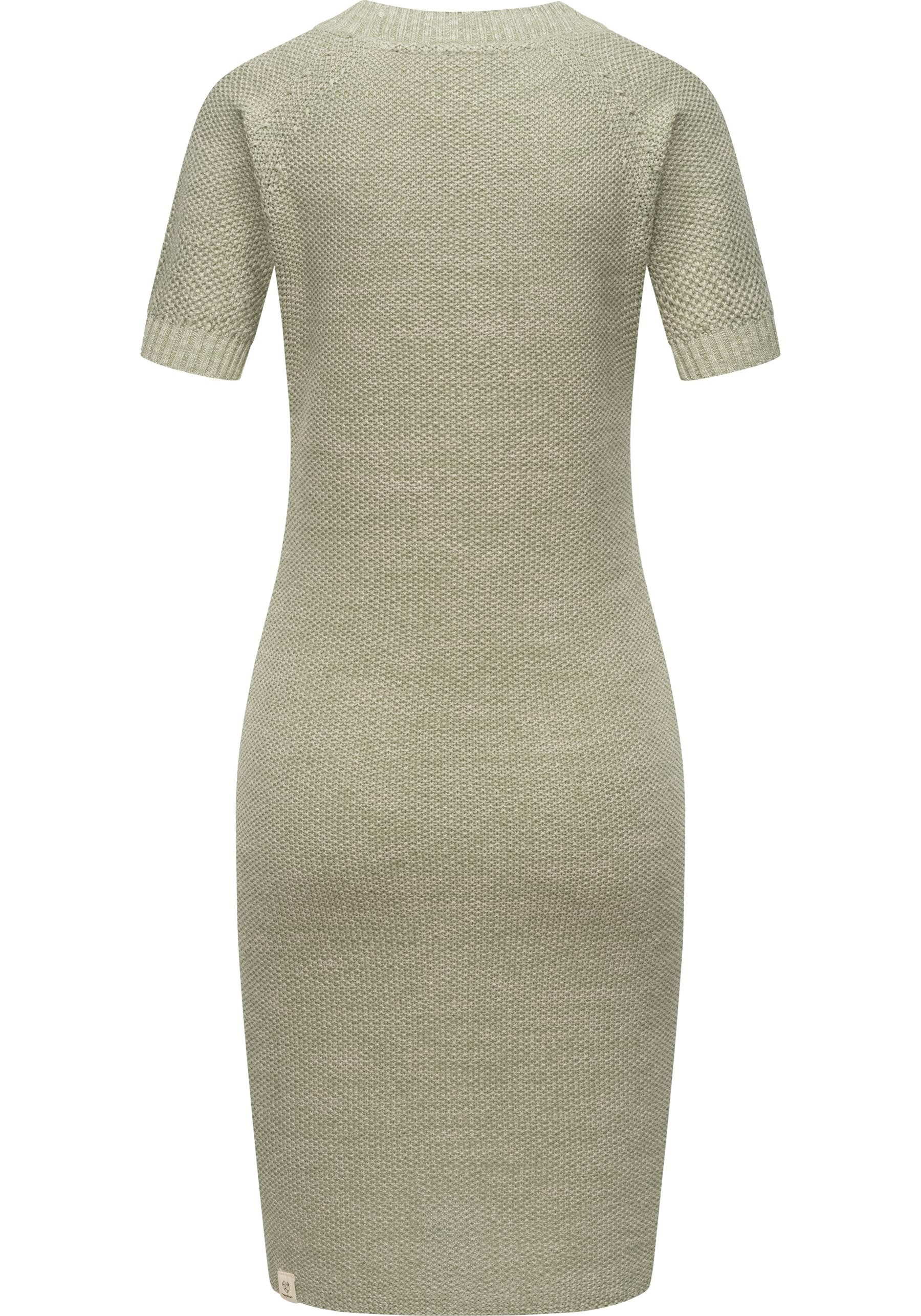 Ragwear Strickkleid Kolya kurzärmliges Damen Midikleid in Strickoptik