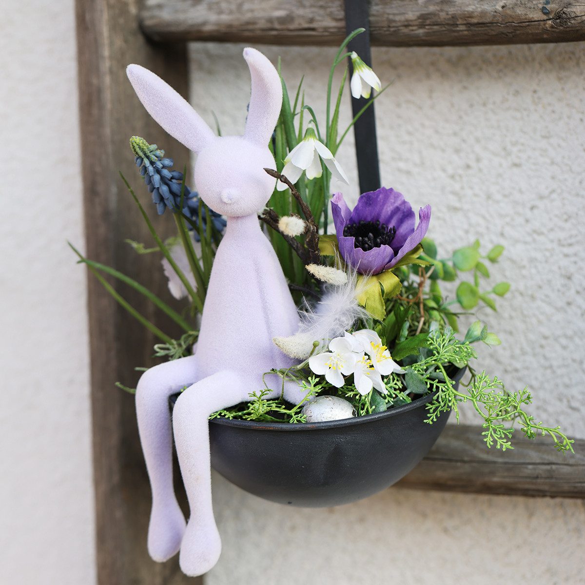 Florists Products Übertopf Deko Kelle Anthrazit Pflanzschale Hängend Ø16,5cm 2er Set, 2 Stück
