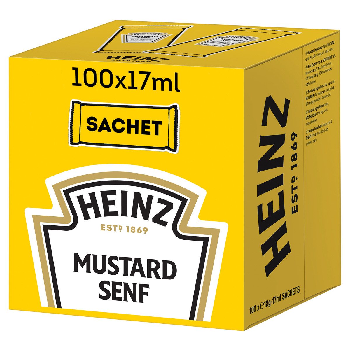 Heinz Saucen, Heinz Mustard Senf mittelscharf Portionsbeutel 100x17ml 1700g