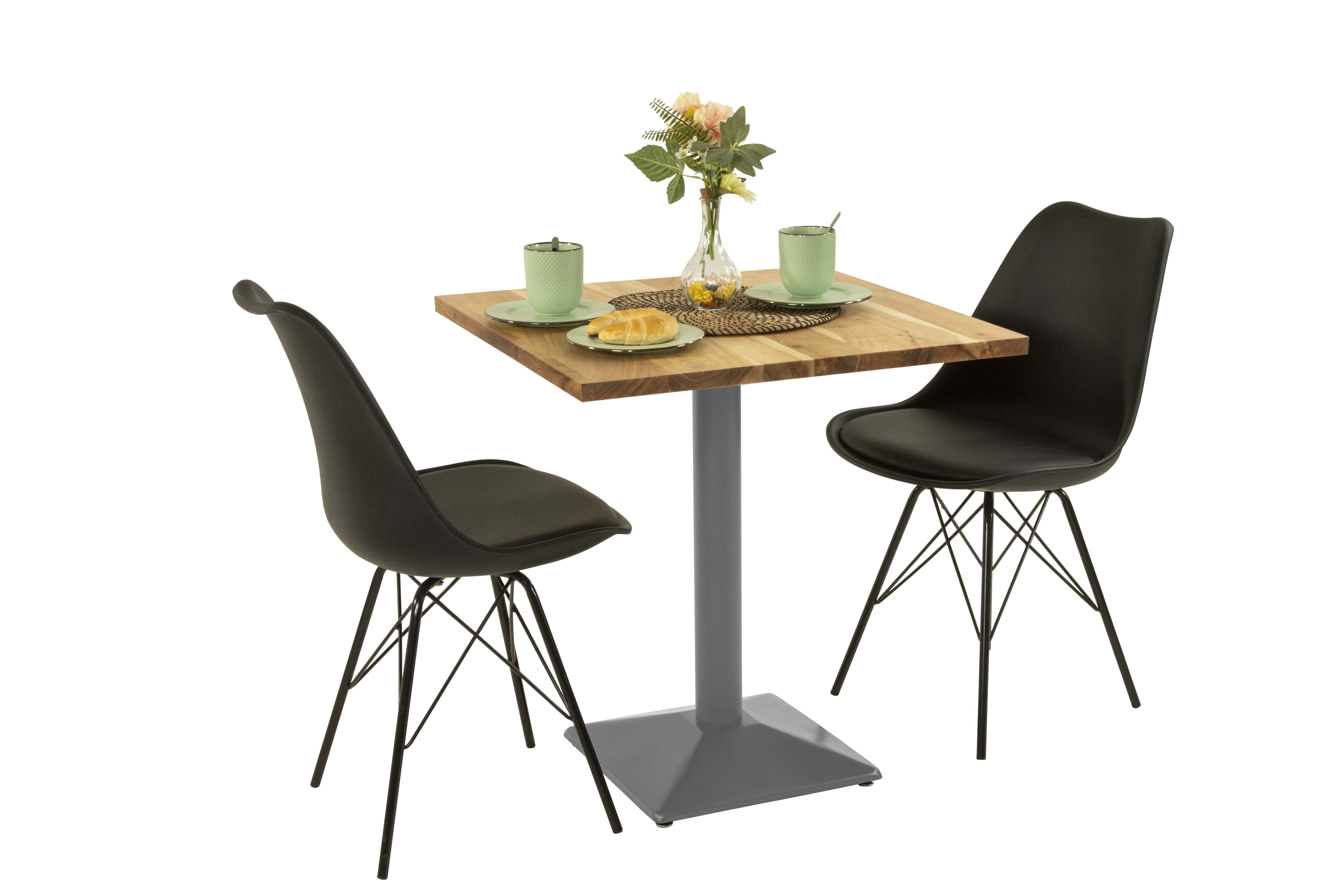 SAM® Bistrotisch Rosonera, massives Akazienholz, gerade Kante, Standfuß Metall