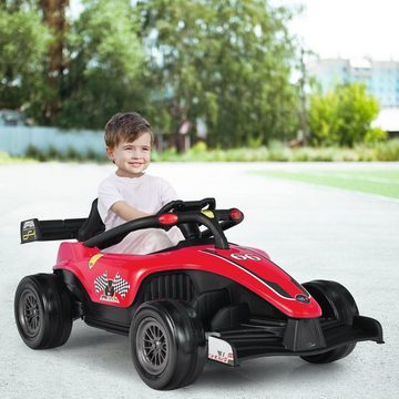 COSTWAY Elektro-Kinderauto Rennauto, Sanftanlaufsystem, mit Musik, Licht, 2-5 km/h