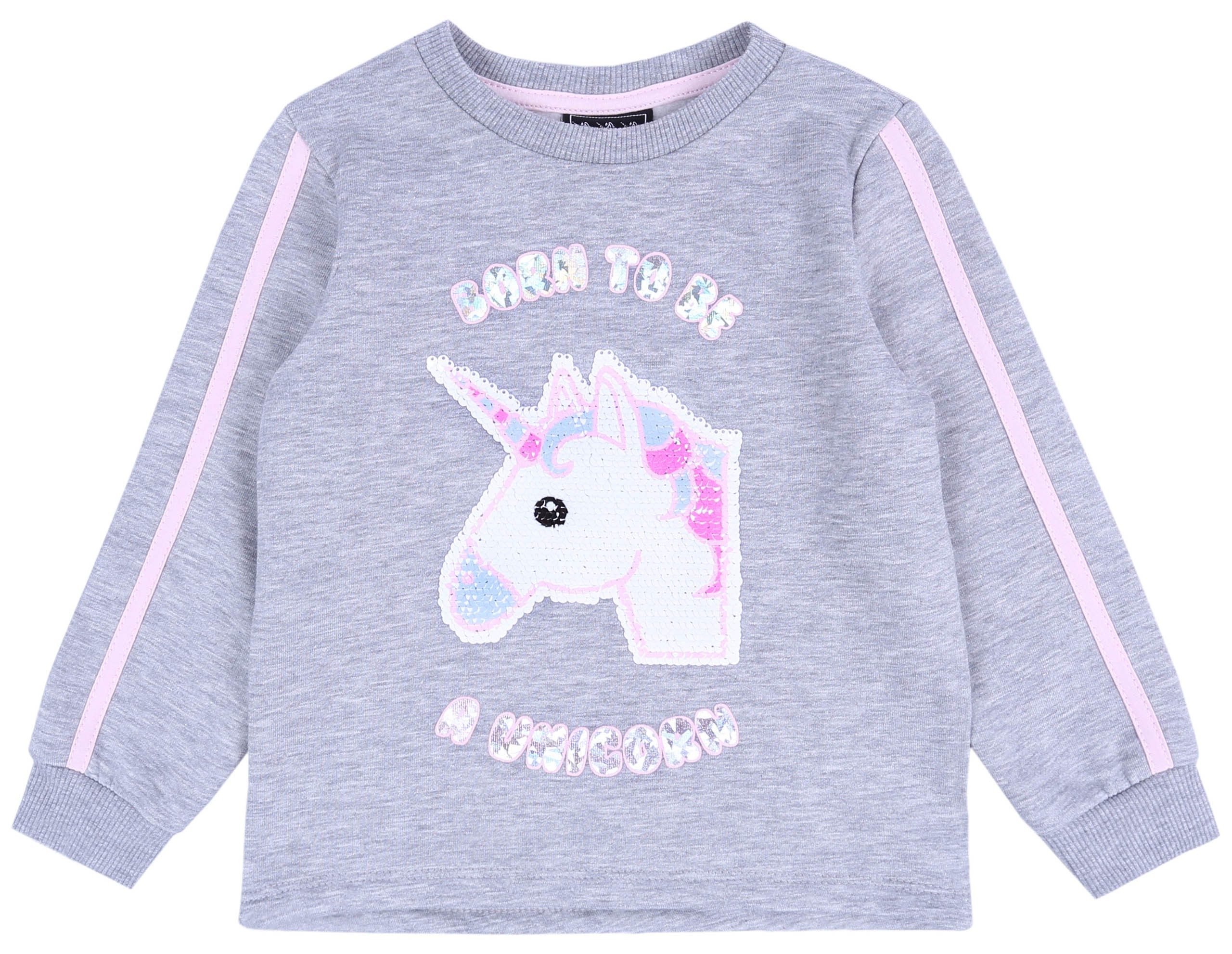 Sweatshirt Graues Sweatshirt mit einem Einhorn 3-4 Jahre