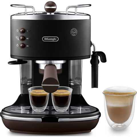 De'Longhi Espressomaschine Icona Vintage ECOV 311.BK, Siebträger, auch für Kaffeepads geeignet