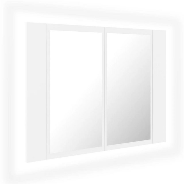 vidaXL Badezimmerspiegelschrank LED-Bad-Spiegelschrank Weiß 60x12x45 cm Acryl (1-St)