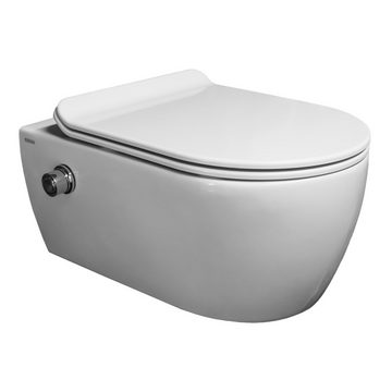 SSWW Tiefspül-WC Design Keramik Hänge-WC Wand WC Spülrandlos Taharat Taharet Shattaf