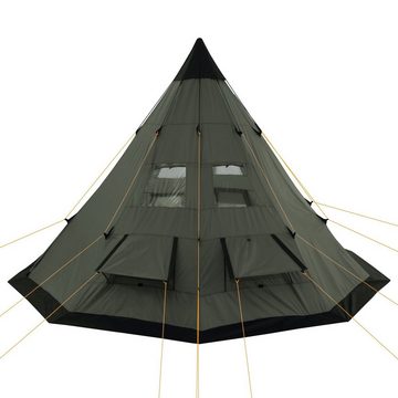 CampFeuer Tipi-Zelt Tipi Zelt Spirit für 4 Personen, Olivgrün, 3000 mm Wassersäule, Personen: 4