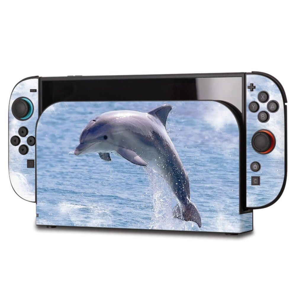 DeinDesign Konsolen-Cover Delfine Meer Wal Springender Delphin, Nintendo Switch 2 Skin Aufkleber Sticker Folie