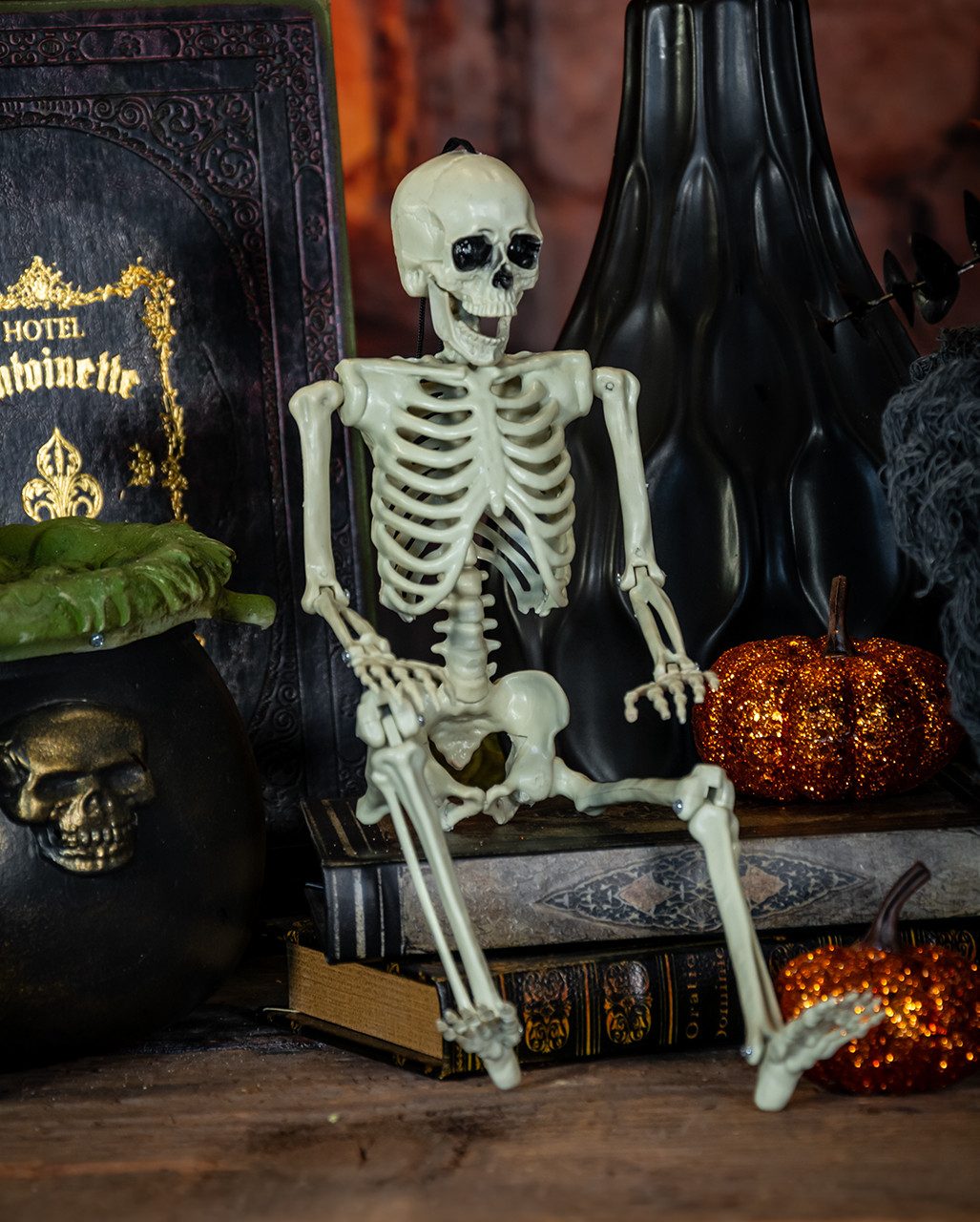 Horror-Shop Dekoobjekt Skelett mit Positionierbaren Gliemaßen 36cm – Bild 3 von 5