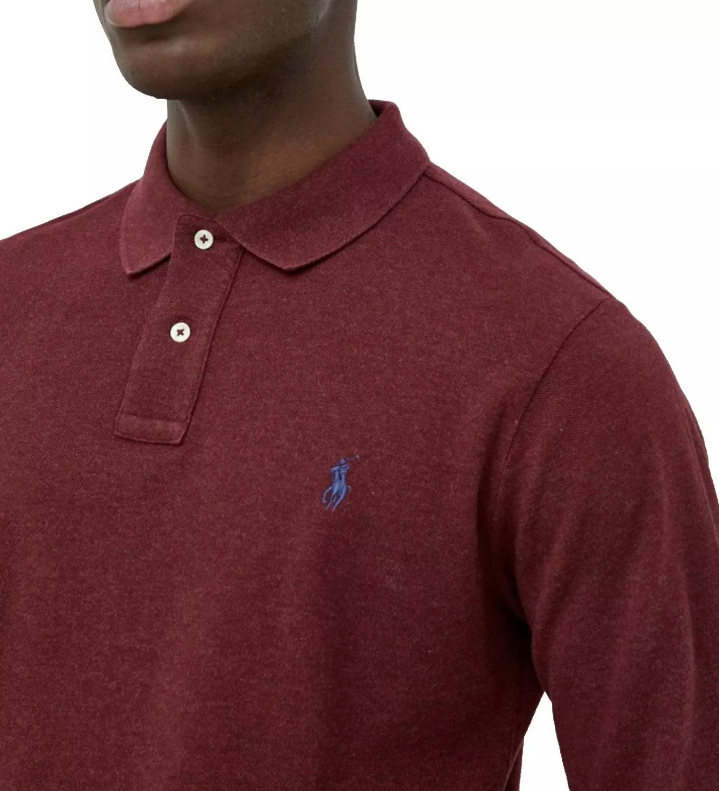 Polo Ralph Lauren Langarm-Poloshirt Herren Hemd Slim-Fit Weich, atmungsaktiv und angenehm auf der Haut – Bild 5 von 5