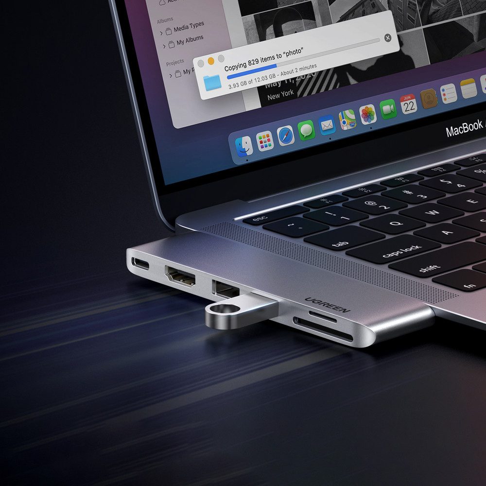 UGREEN USB-C-Hub Adapter Dockingstation HUB (Thunderbolt 3, 6K HDMI, PD 100W)
