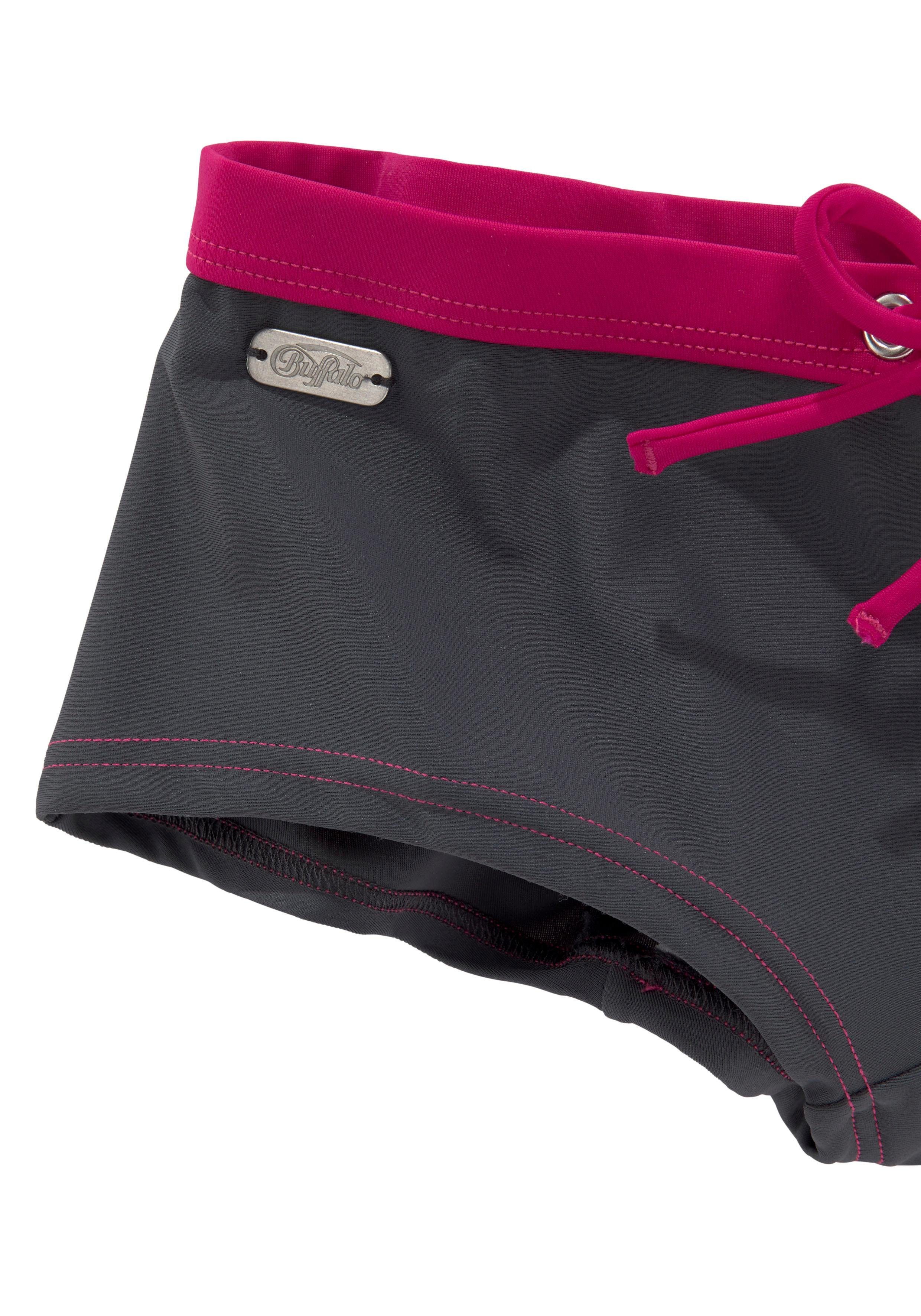 trendiger Buffalo Triangel-Bikini grau-pink Hotpants mit