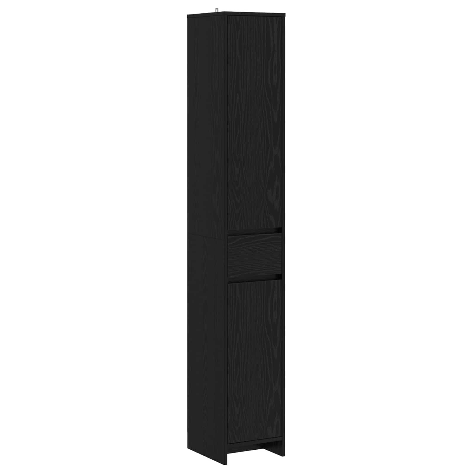 vidaXL Badezimmerspiegelschrank Badezimmerschrank Schwarze Eiche 30 x 33 x 190 cm Holzwerkstoff (1-St)