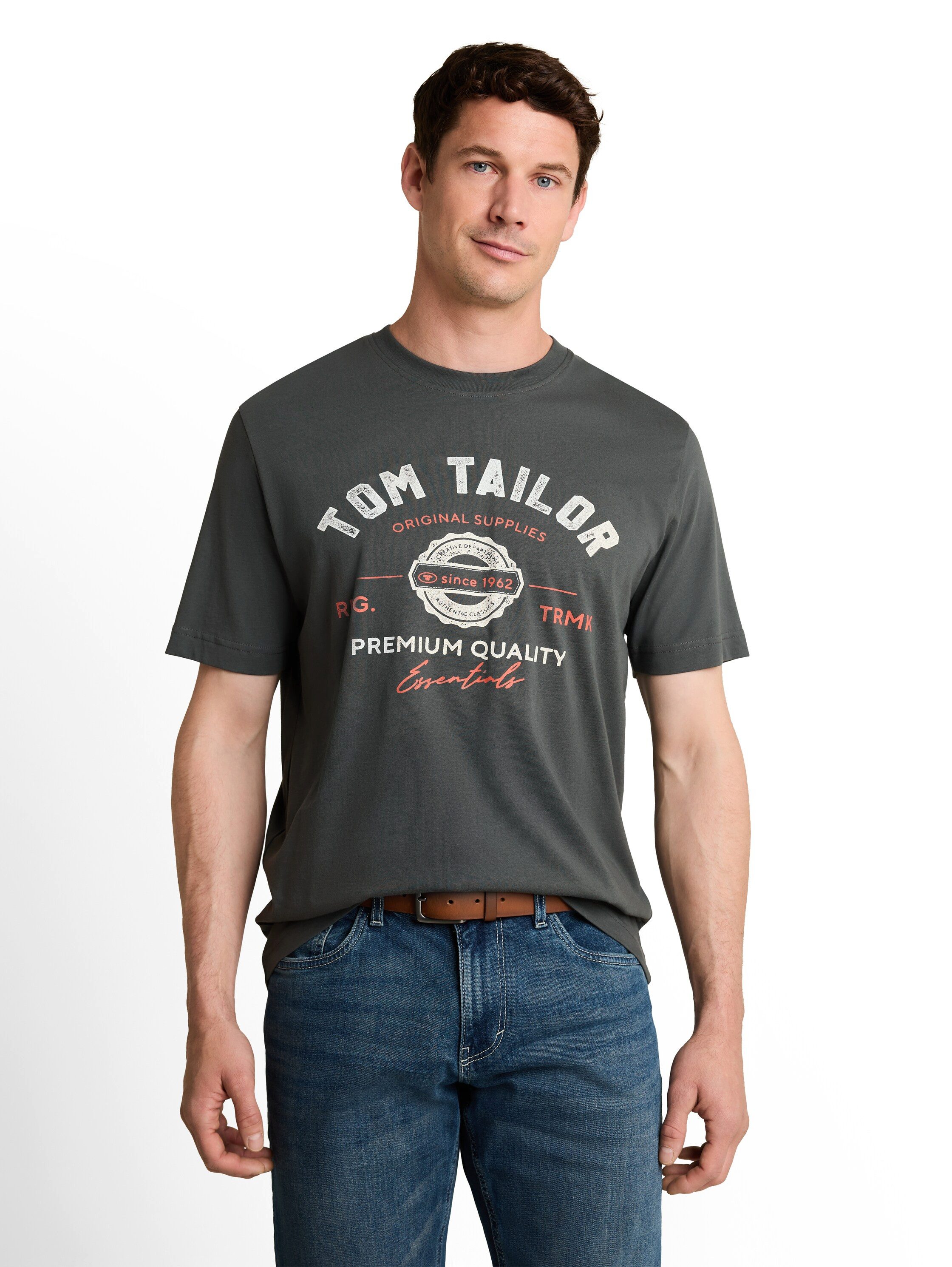 TOM TAILOR T-Shirt mit großem Logofrontprint
