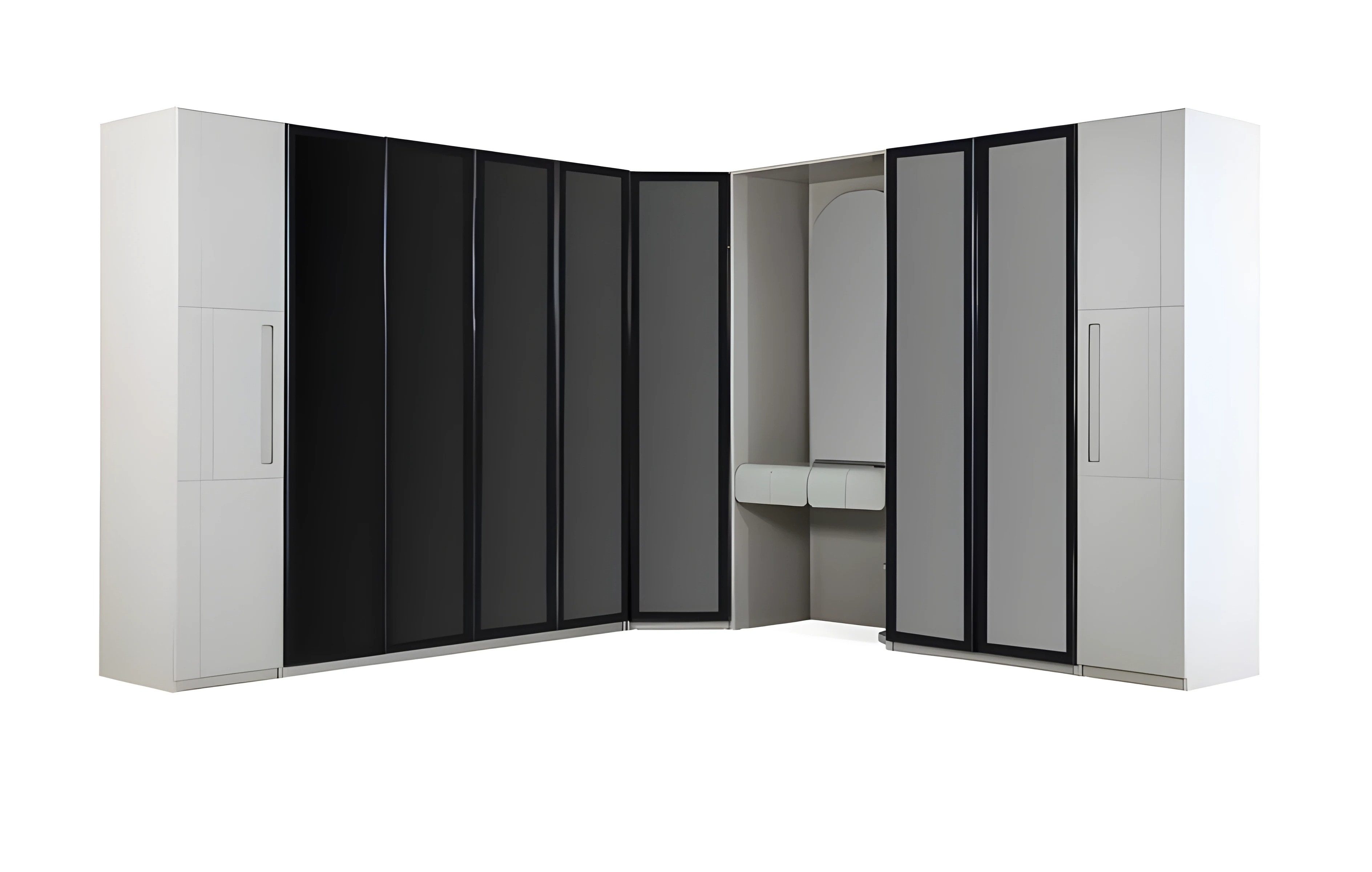 JVmoebel Eckkleiderschrank Eckschrank in Weiß aus Holz mit modernem Design und Stauraum (1-St) Made in Europe