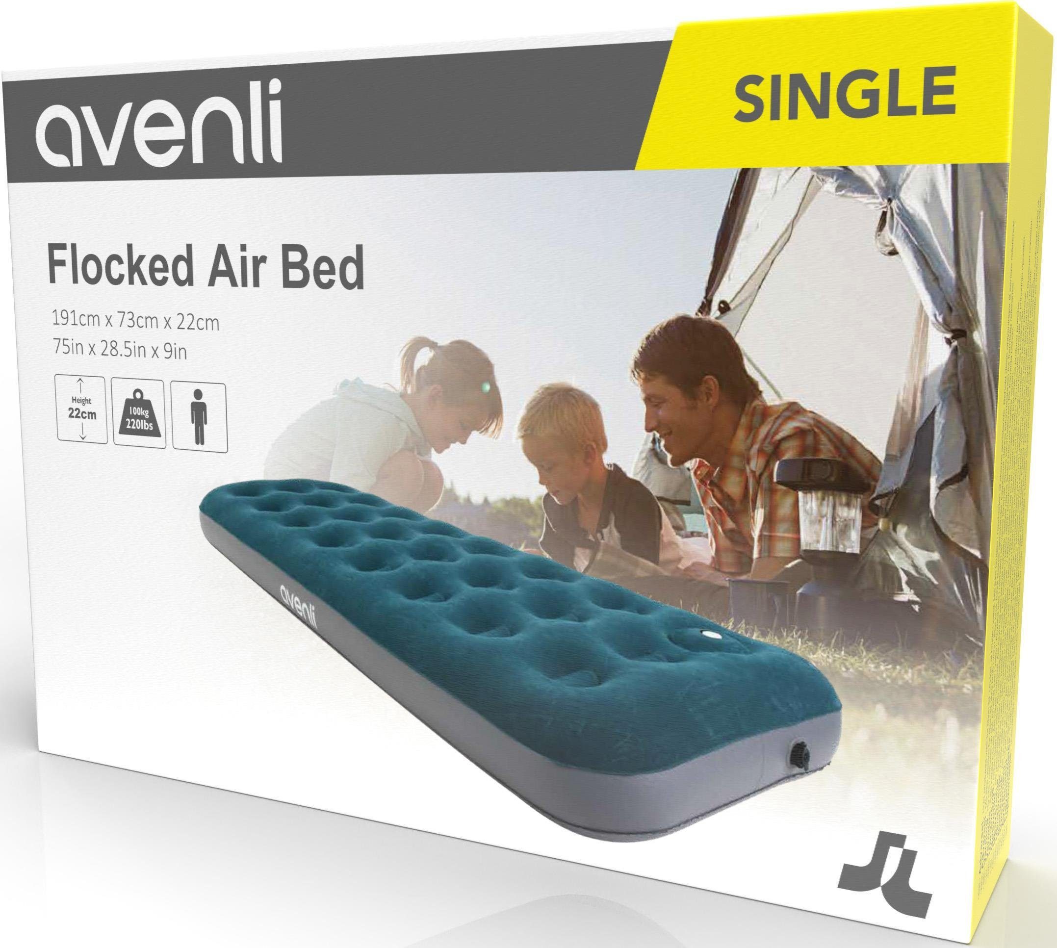 eingebauter Avenli (Luftmatratze Person), 191x73x22 mit cm, Campingbett Gästebett Fußpumpe für Luftbett 1