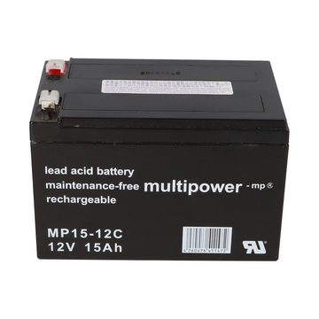 Multipower 2 x BLEI AKKU 12V 15Ah für Elektro Quad Pocketbike Miniquad 350W Elektromobil-Akku