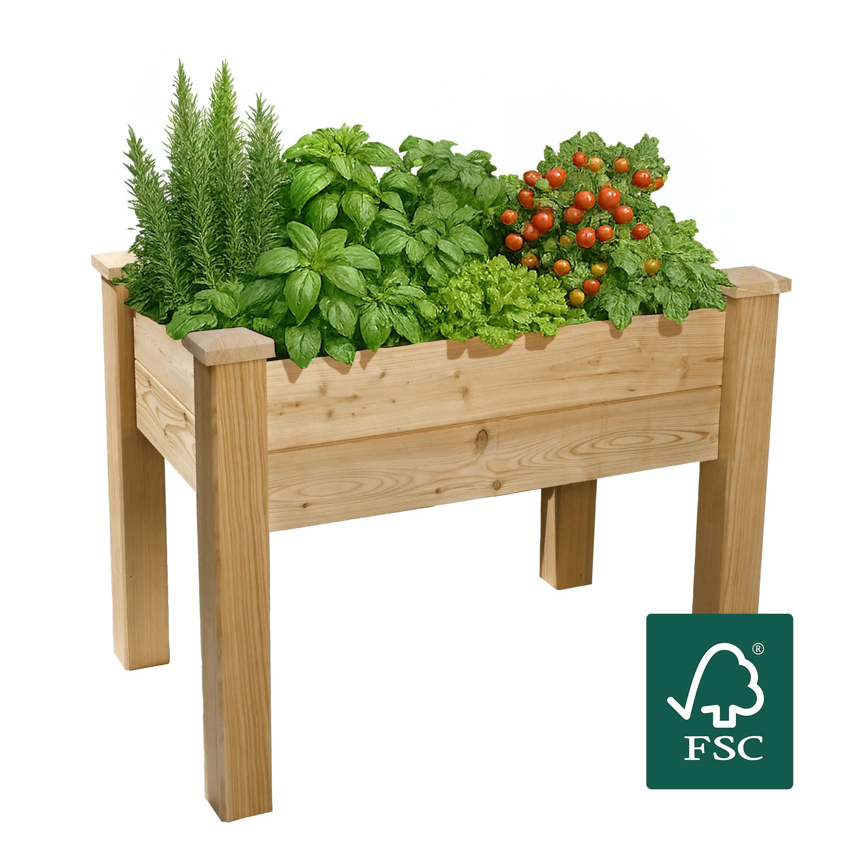 Bio Green Hochbeet Hochbeet Windsor aus Lärchenholz für Balkon L 100 x B 60 x H 75 cm