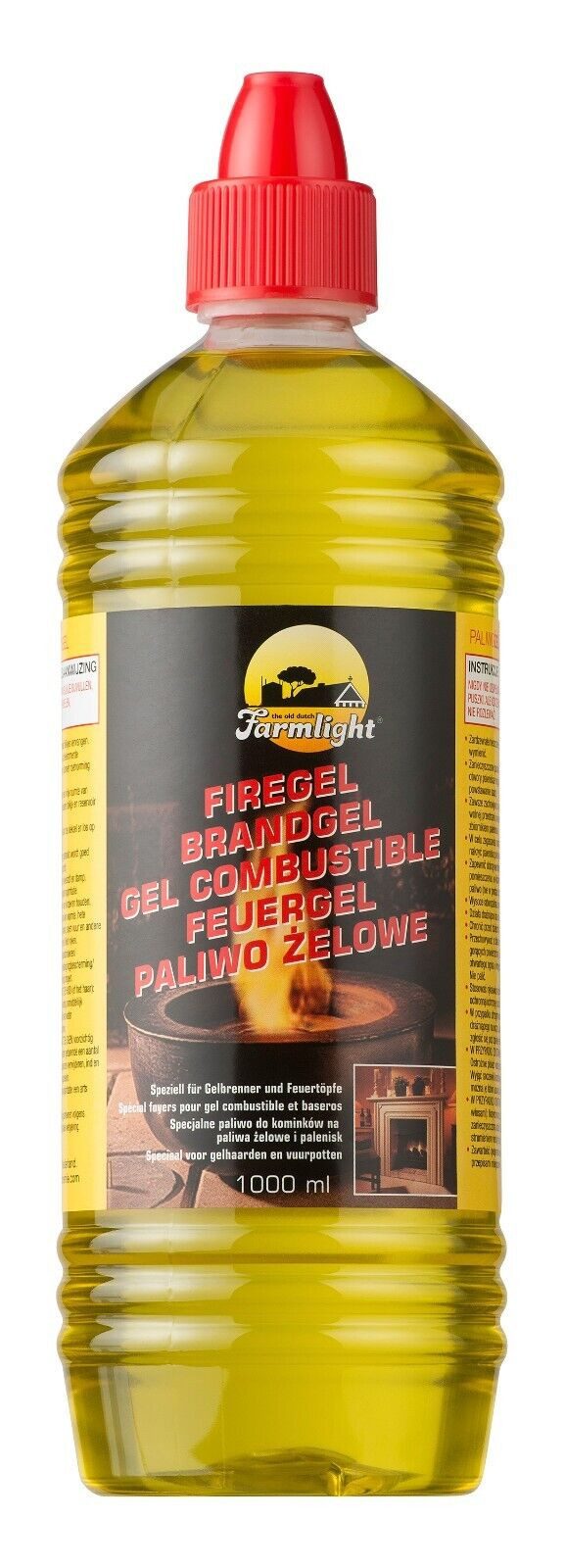 HEKERS Brennpaste Farmlight Brenngel 1 L – Saubere Flamme für Kamin & Tischfeuer, 1 l