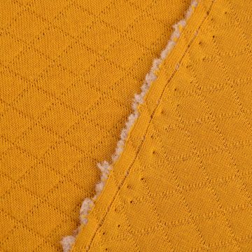 SCHÖNER LEBEN. Stoff Sweatstoff Steppstoff Steppsweat einfarbig ocker gelb 1,5m Breite