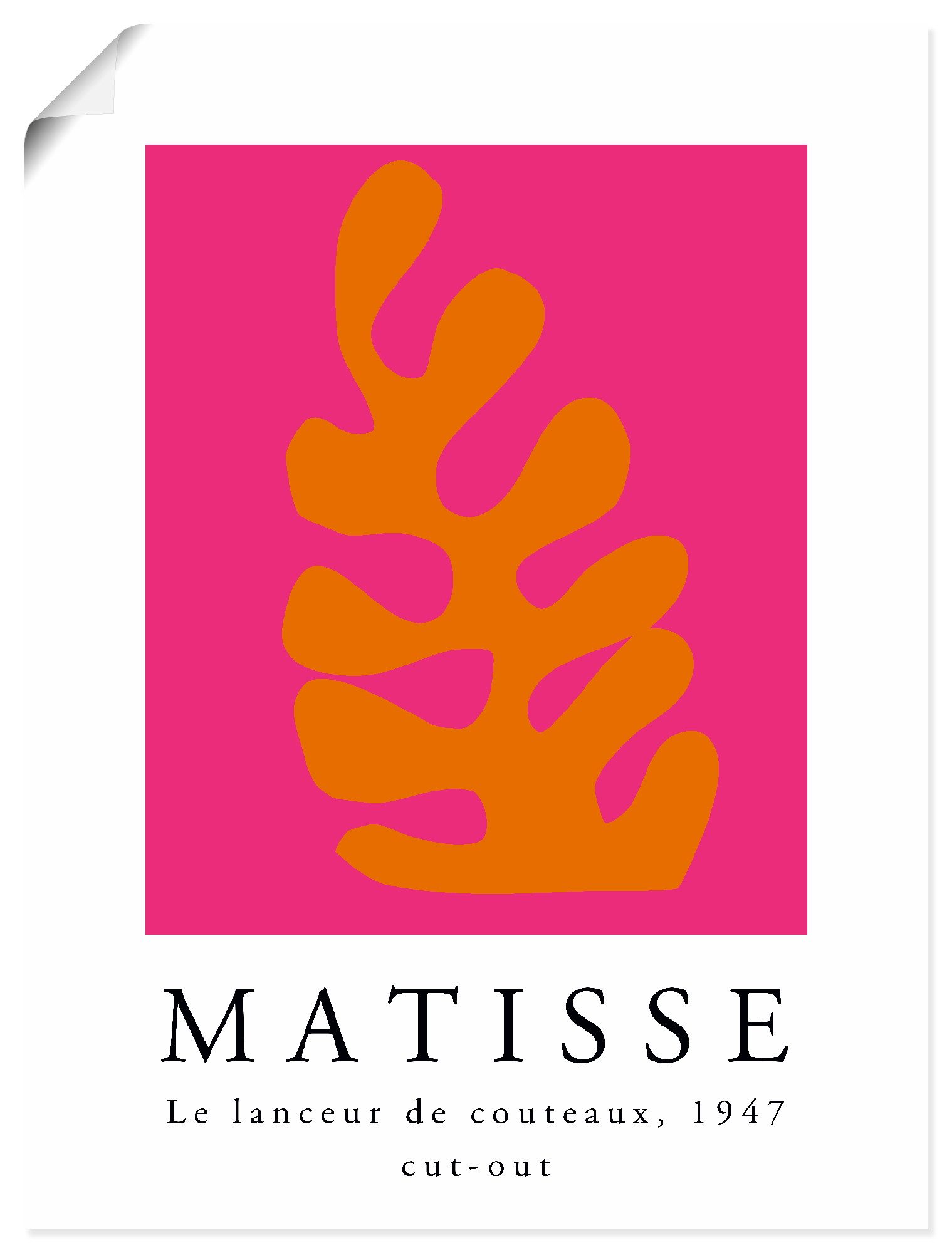 Artland Wandbild Matisse der Messerwerfer - orange, Muster (1 St), als Alubild, Leinwandbild, Poster, Wandaufkleber in verschied. Größen