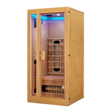 Artsauna Infrarotkabine Nyborg S90V, für 1 Personen, Hemlockholz, HiFi-System, Ionisator, LED-Farblicht