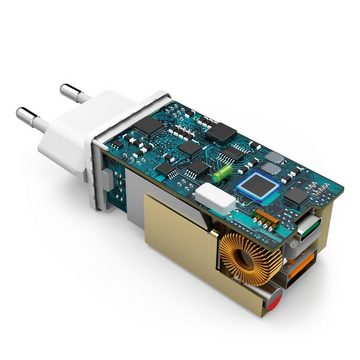 Hama Dual USB-Netzteil 38W, QC 3.0 + USB-C PD, Fast Charge Schnellladegerät USB-Ladegerät