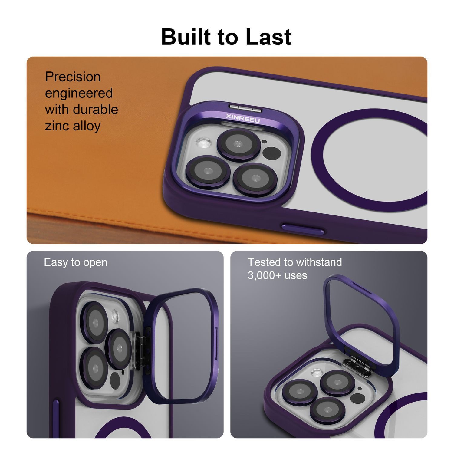 Cadorabo Handyhülle für iPhone 14 PRO MAX Hülle Apple iPhone 14 PRO MAX, Hülle kompatibel mit MagSafe Standfunktion inkl. Kameralinsen Schutz
