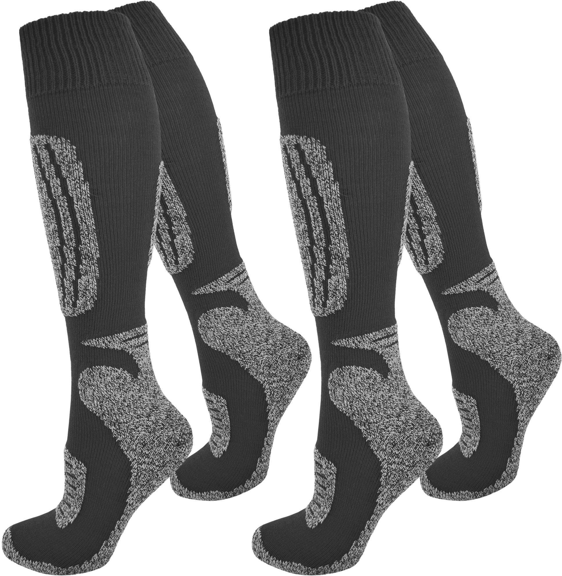 normani Skisocken 2 Paar Ski-Kniestrümpfe Classic (Set, 2 Paar) gepolstere Funktionszonen für gezielte Entlastung