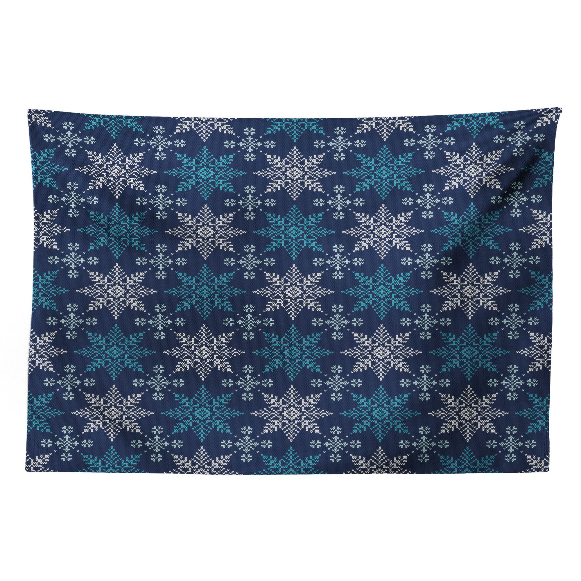 Abakuhaus Wandteppich aus Weiches Mikrofaser Stoff Für das Wohn und Schlafzimmer, rechteckig, Schneeflocke Winter Holiday Theme