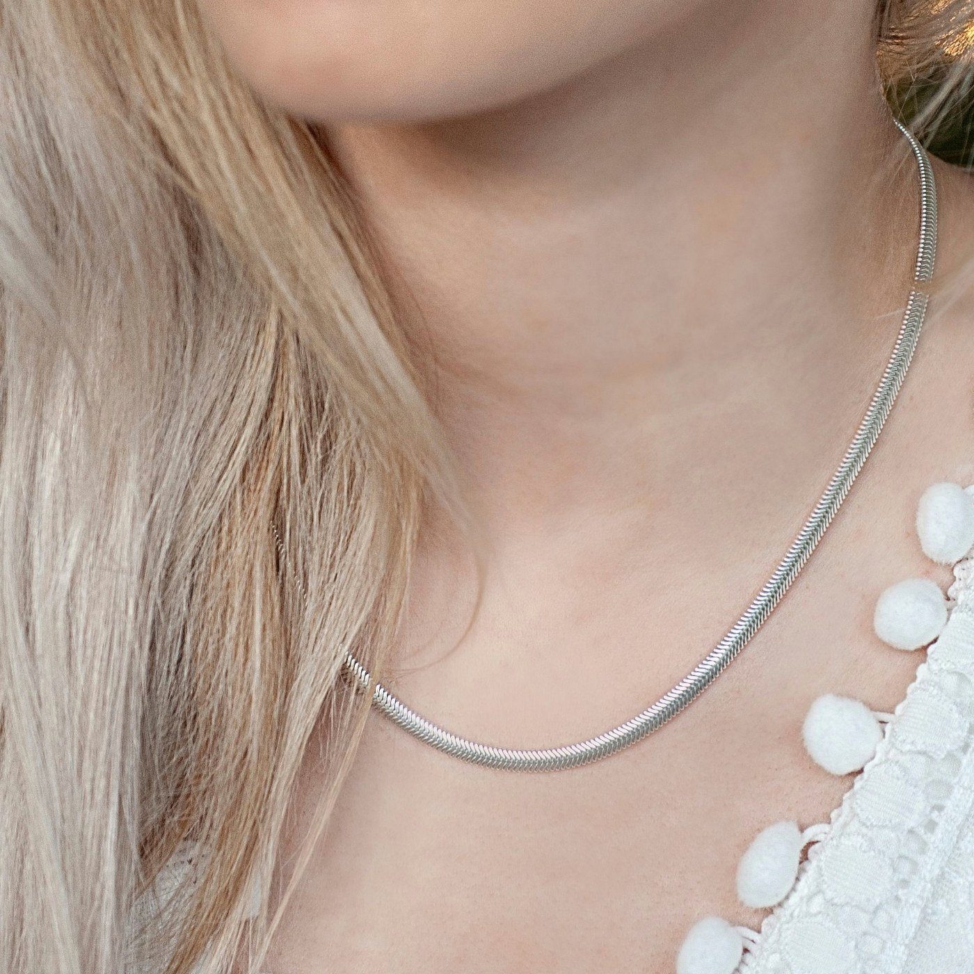 Materia Silberkette Damen Silber Schlangenkette flach günstig online kaufen