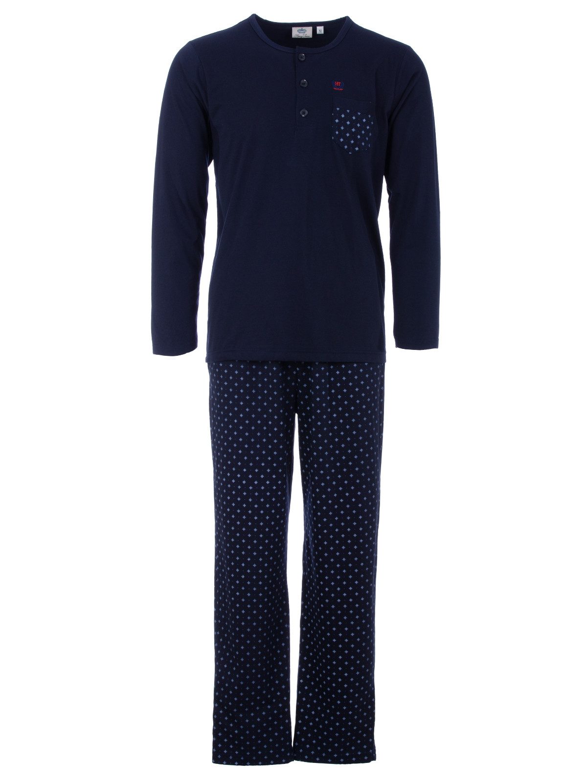 Henry Terre Pyjama Pyjama Set Langarm - Carlo Hose Rautenmuster – Bild 3 von 5