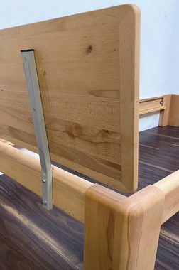 Empinio24 Massivholzbett Verona, Doppelbett Kernbuche geölt, mit Holz-Kopfteil