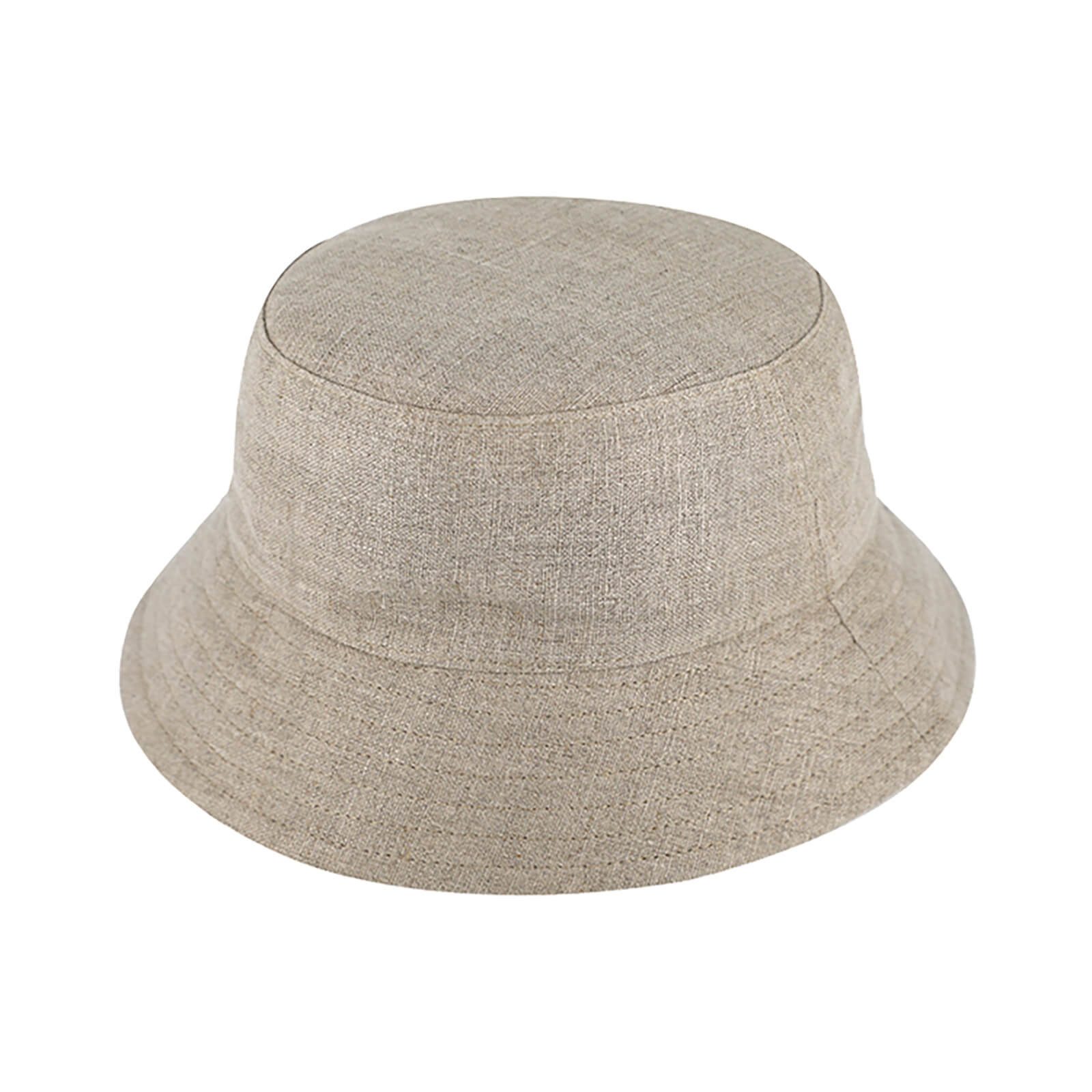 Fiebig Fischerhut Fischerhut Leinen uni UV-Schutz Beige günstig online kaufen