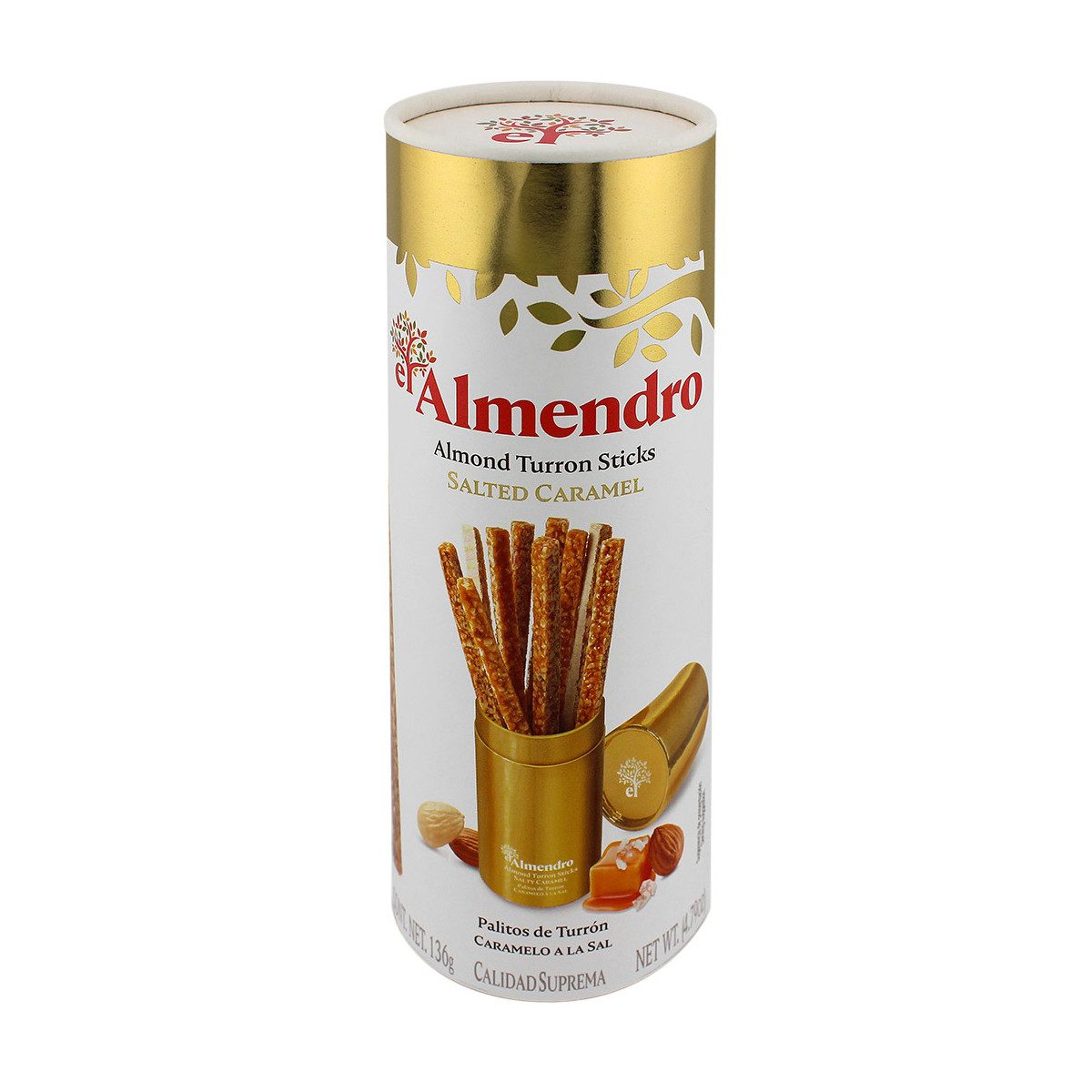 el Almendro Süßigkeit, El Almendro Salted Caramel Almond Turron Sticks spanischer Nougat 136g