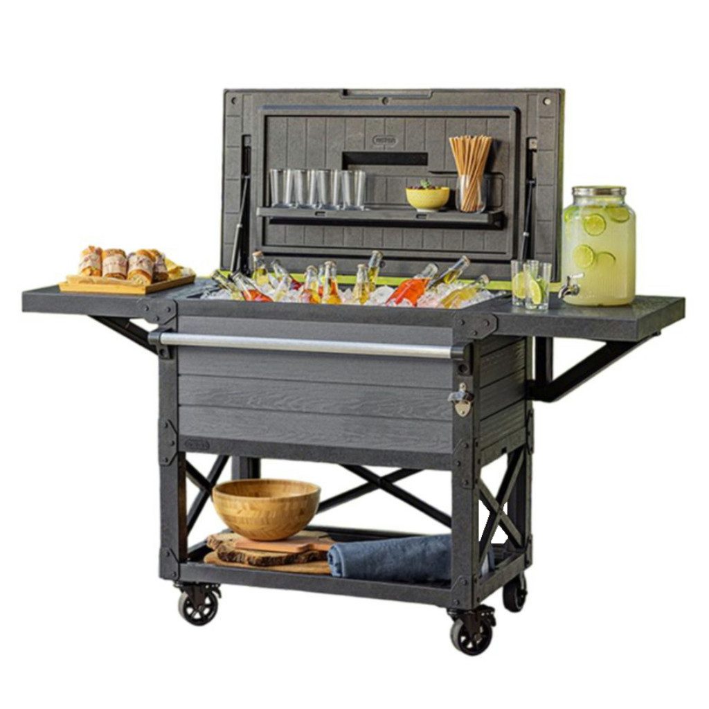 Keter Beistellwagen Unity Patio Cooler, 360-Grad-Drehrollen, eingebaute Flaschenöffner
