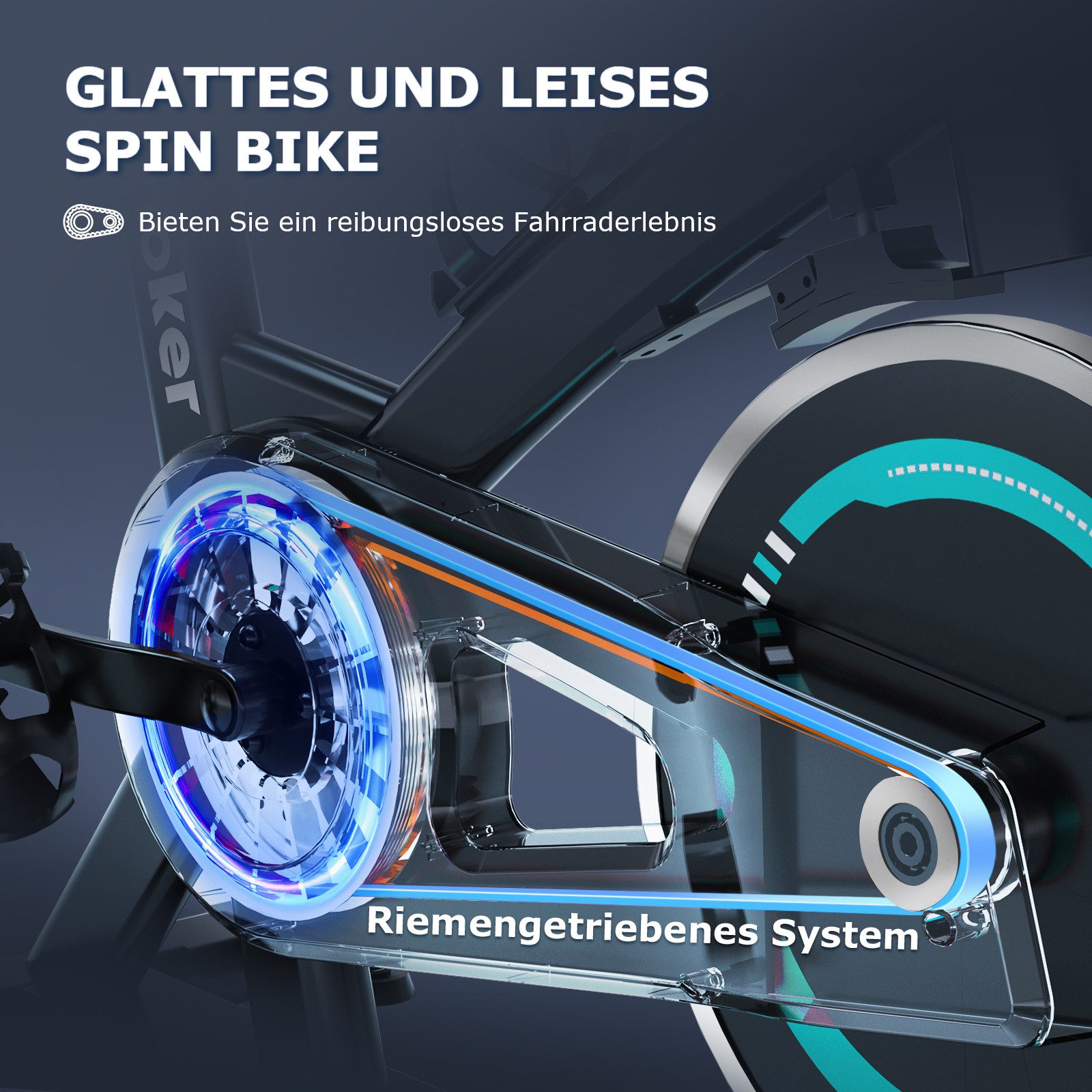 Wenoker Heimtrainer Fahrrad mit APP, Leise Stationäres Fahrrad für Zuhause, mit App, LCD, Tablet-Halter, Zwift/Kinomap-komp., ergonom. Sitz, 140kg