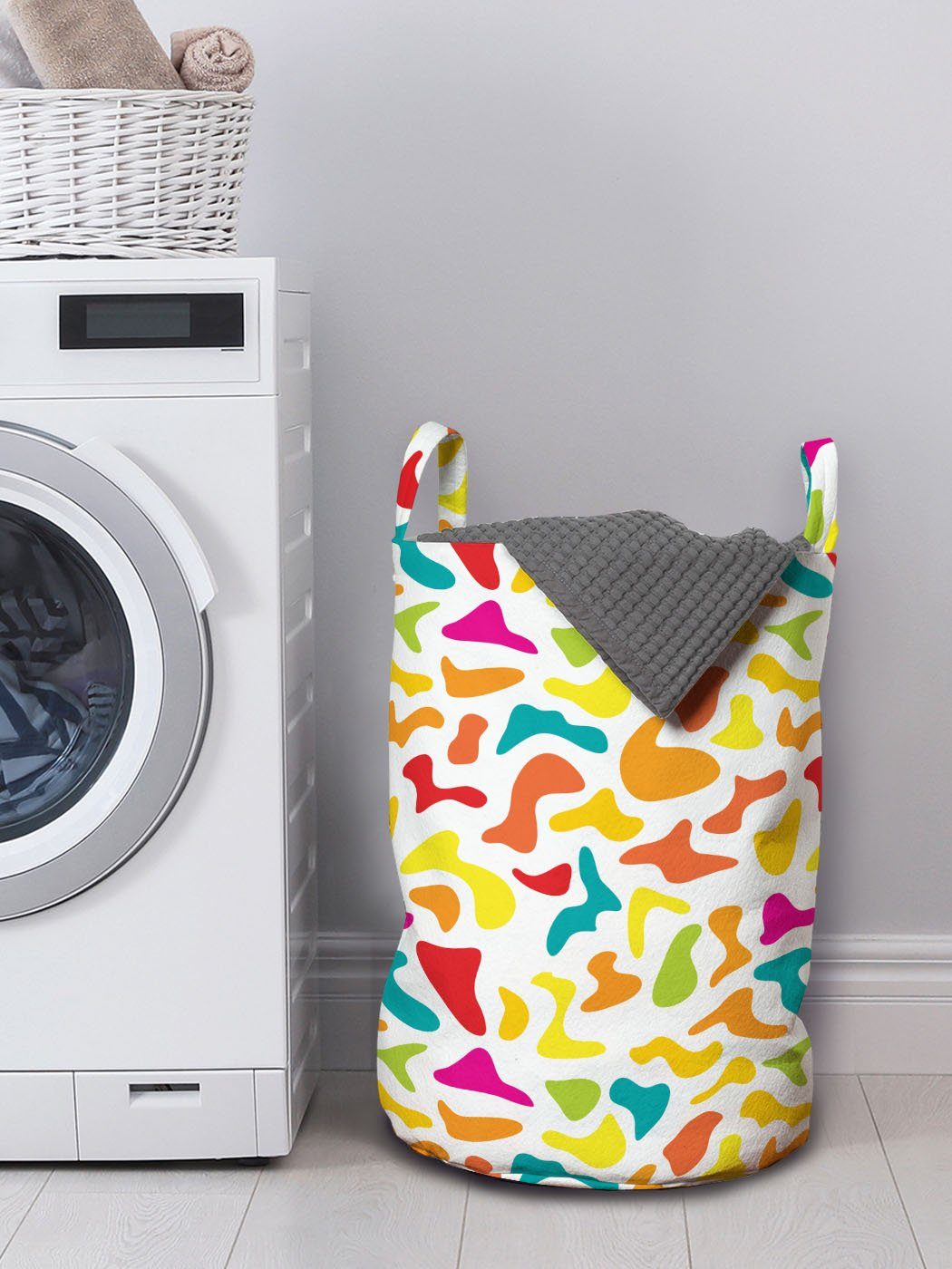 Kordelzugverschluss Wäschesäckchen mit Modernes Wäschekorb Waschsalons, Griffen Abakuhaus für Wildtier Leopard-Druck