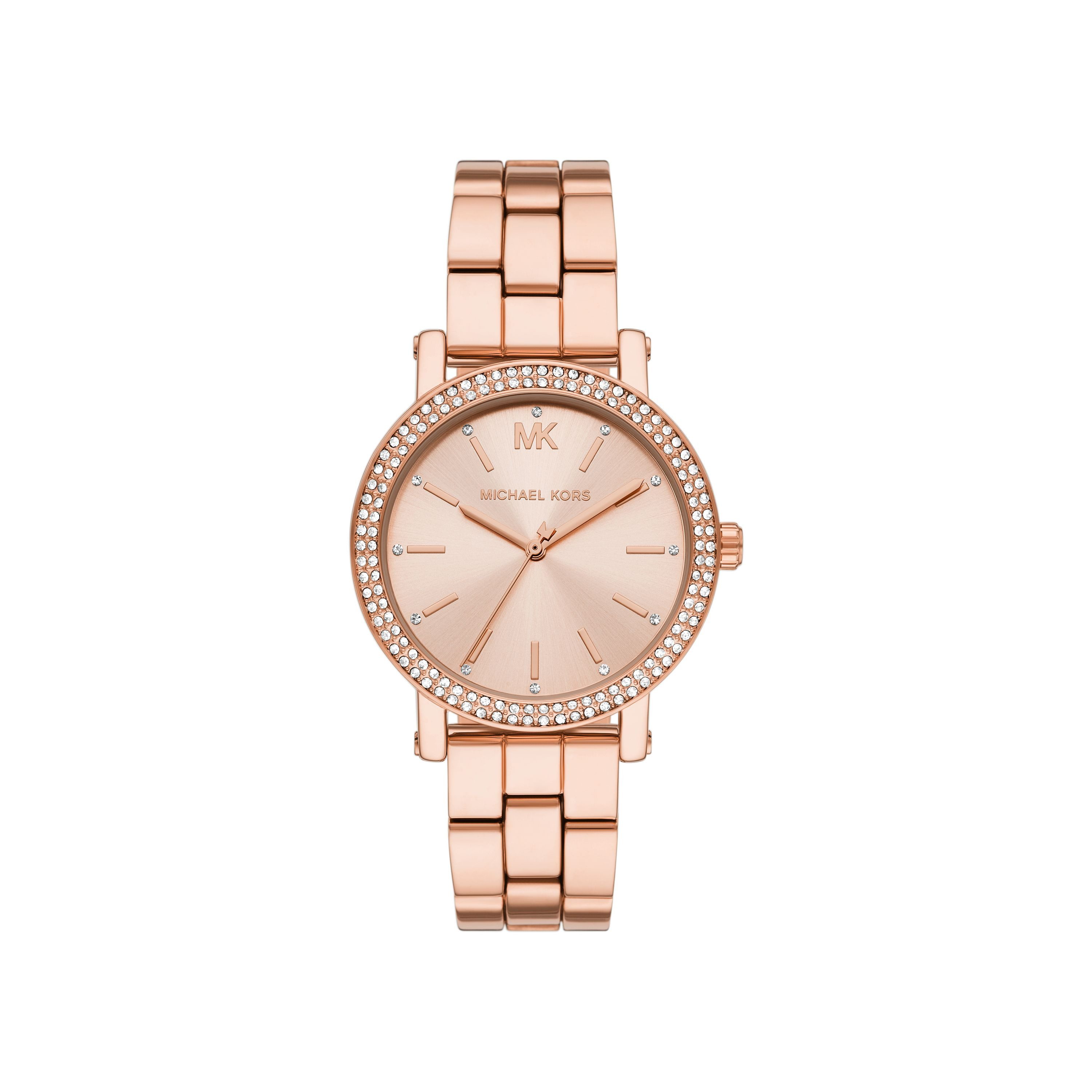 MICHAEL KORS Quarzuhr COREY MK7548, Armbanduhr, Damenuhr, Edelstahlarmband, analog, Glassteine
