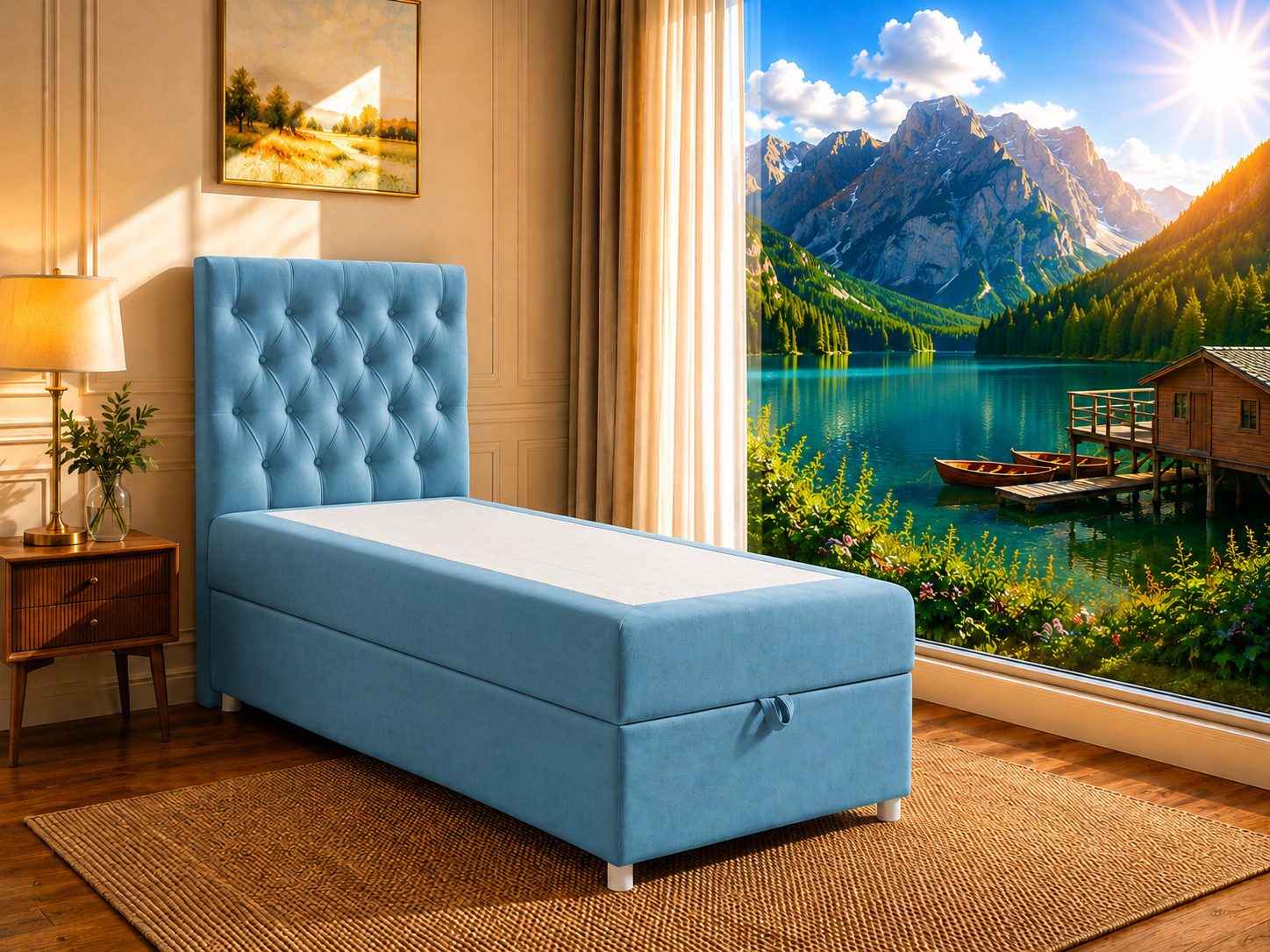 Best for Home Boxspringbett Trinity K-14 Boxspringbett mit Bettkasten & Bonnell-Federkern (Einzelbett, Polsterbett gepolstertes Kopfteil, Jugendbett, Kinderbett, 3-St., 70x200 80x200 90x200 100x200 cm), Handwerksqualität, TOP Preis-Leistungs-Verhältnis