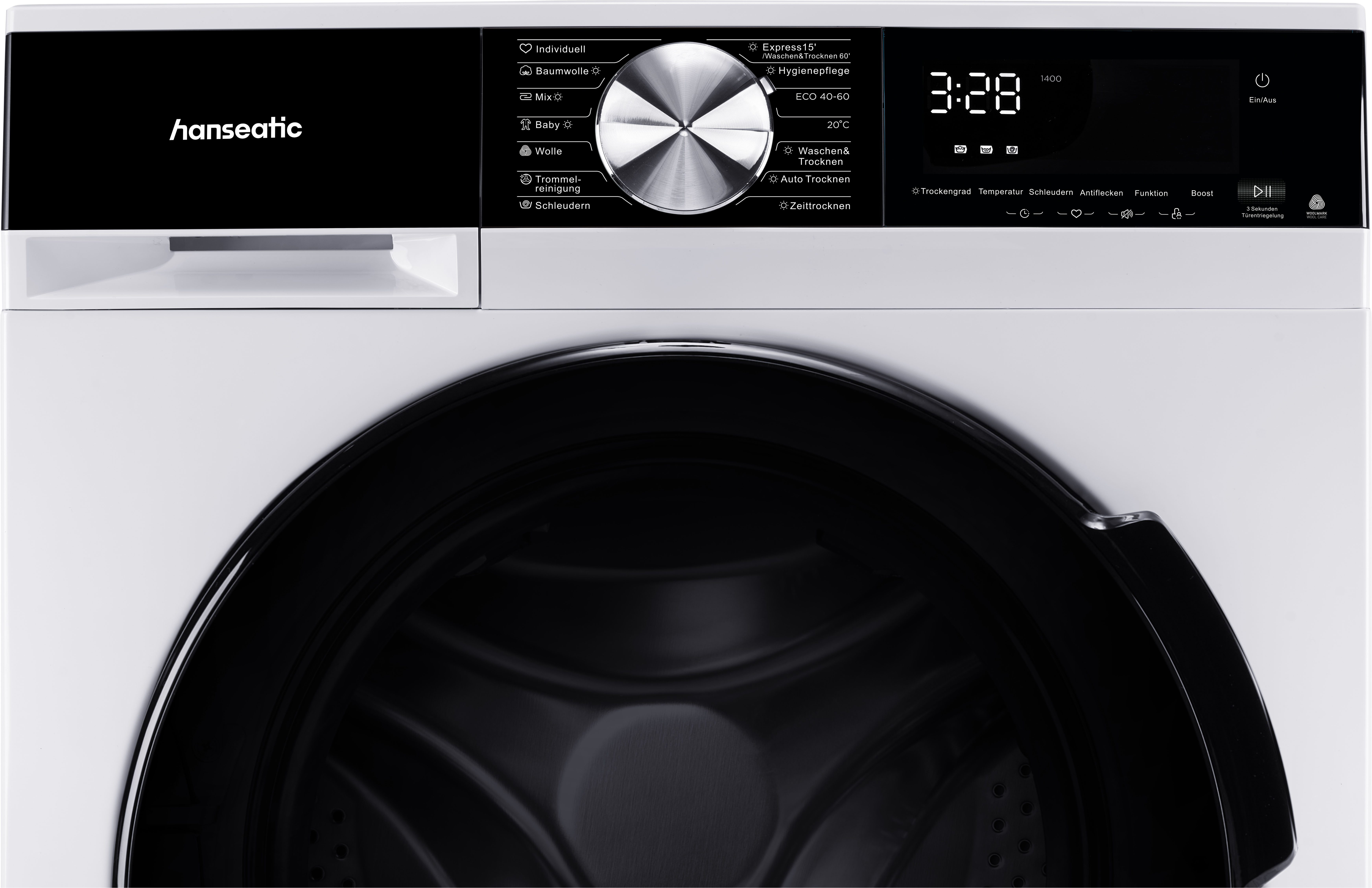 Hanseatic Waschtrockner HWDM1107BD, 10 kg, 7 kg, 1400 U/min, inkl. 3 Jahre Herstellergarantie