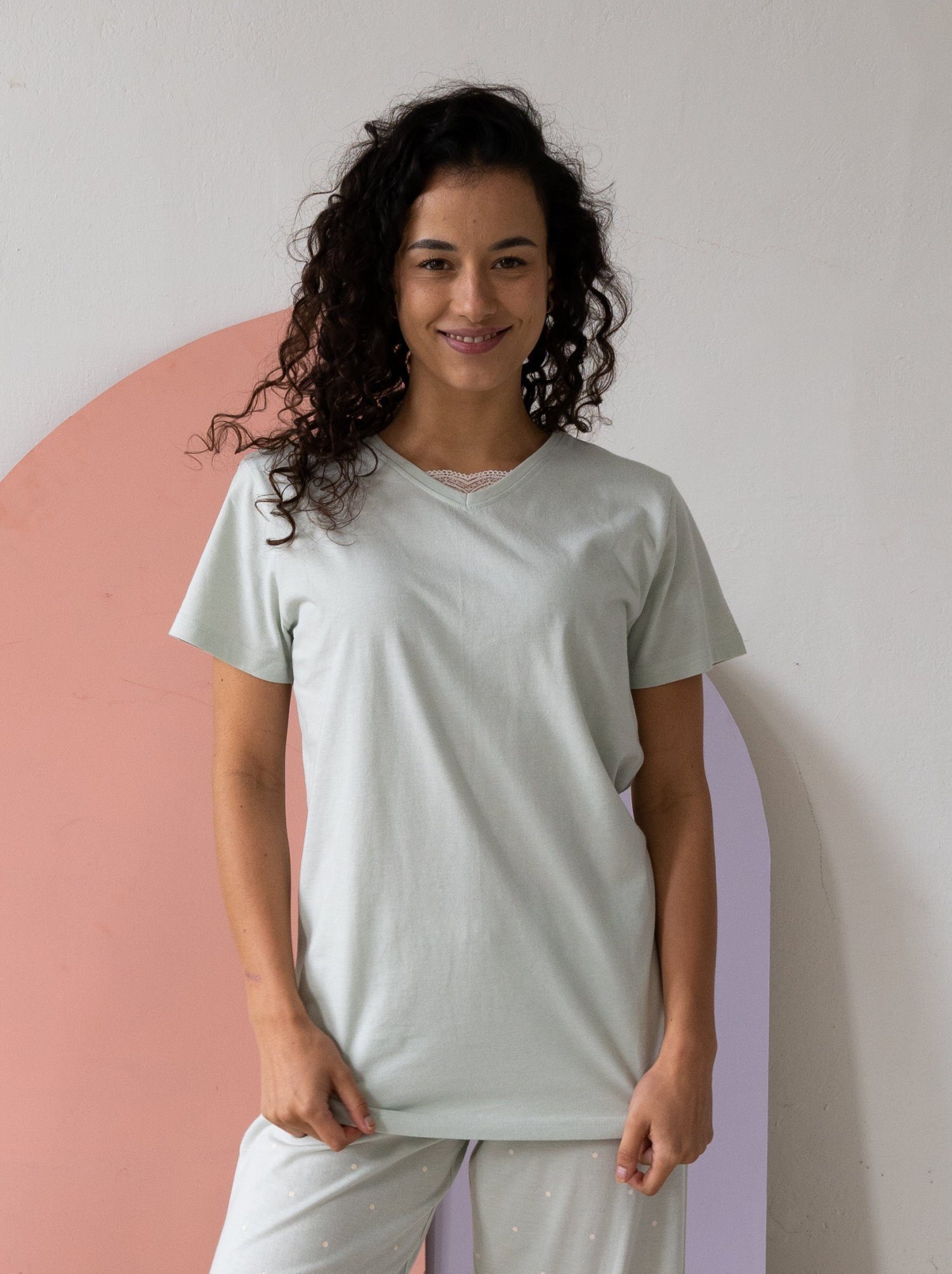 By Louise Pyjamaoberteil Damen Pyjamashirt mit günstig online kaufen