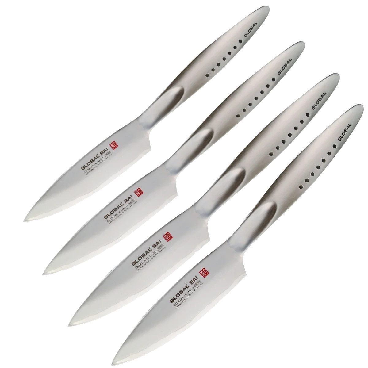 GLOBAL Steakkochmesser Global SAI-T01/4 Steakmesserset 4 Stück 11,5 cm, SAI-T01/4