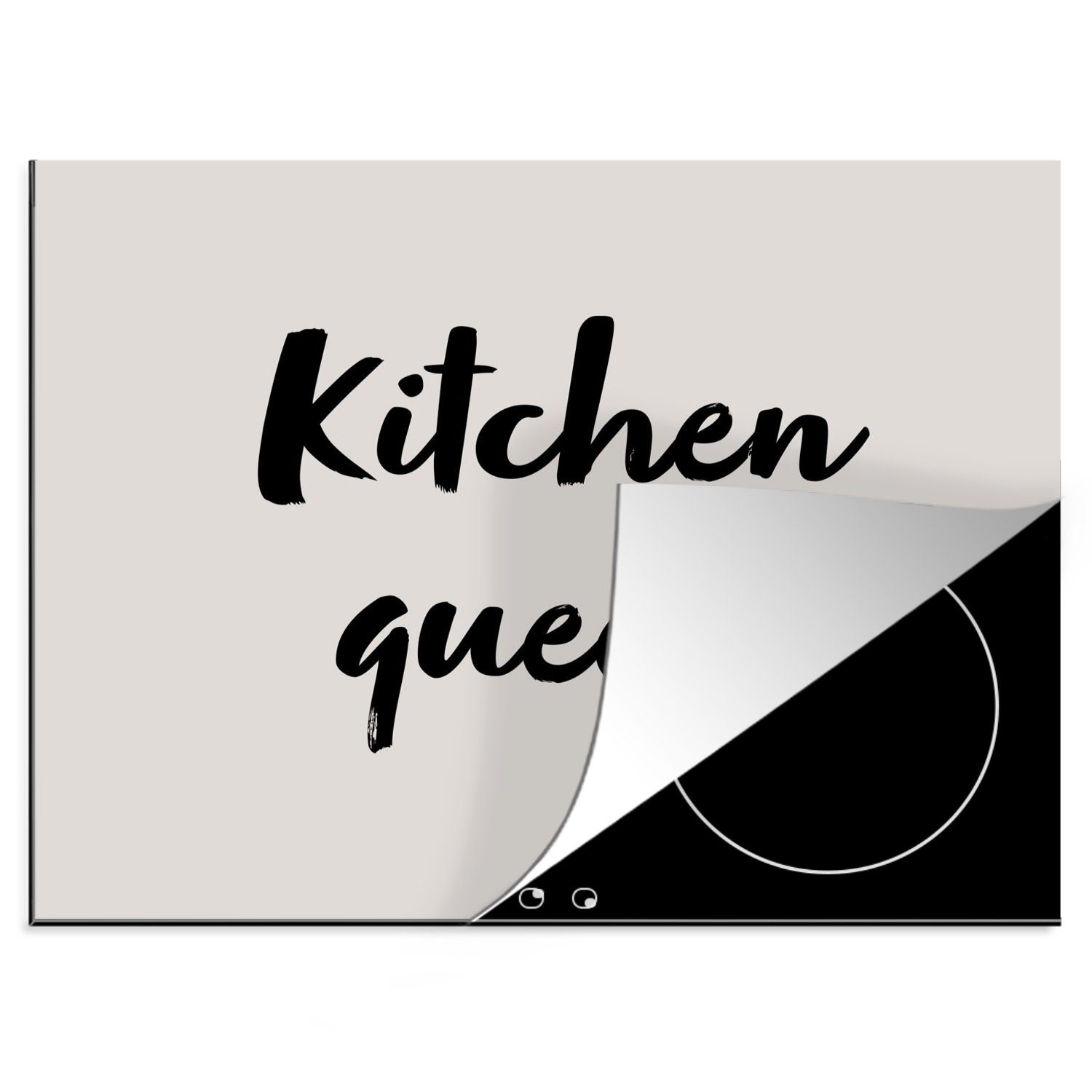 MuchoWow Herdblende-/Abdeckplatte Zitate - Sprichwörter - Kochen - Chefkoch - Küchenkönigin, Vinyl, (1 tlg), 57x51 cm, Induktionsschutz, Induktionskochfeld, Ceranfeldabdeckung