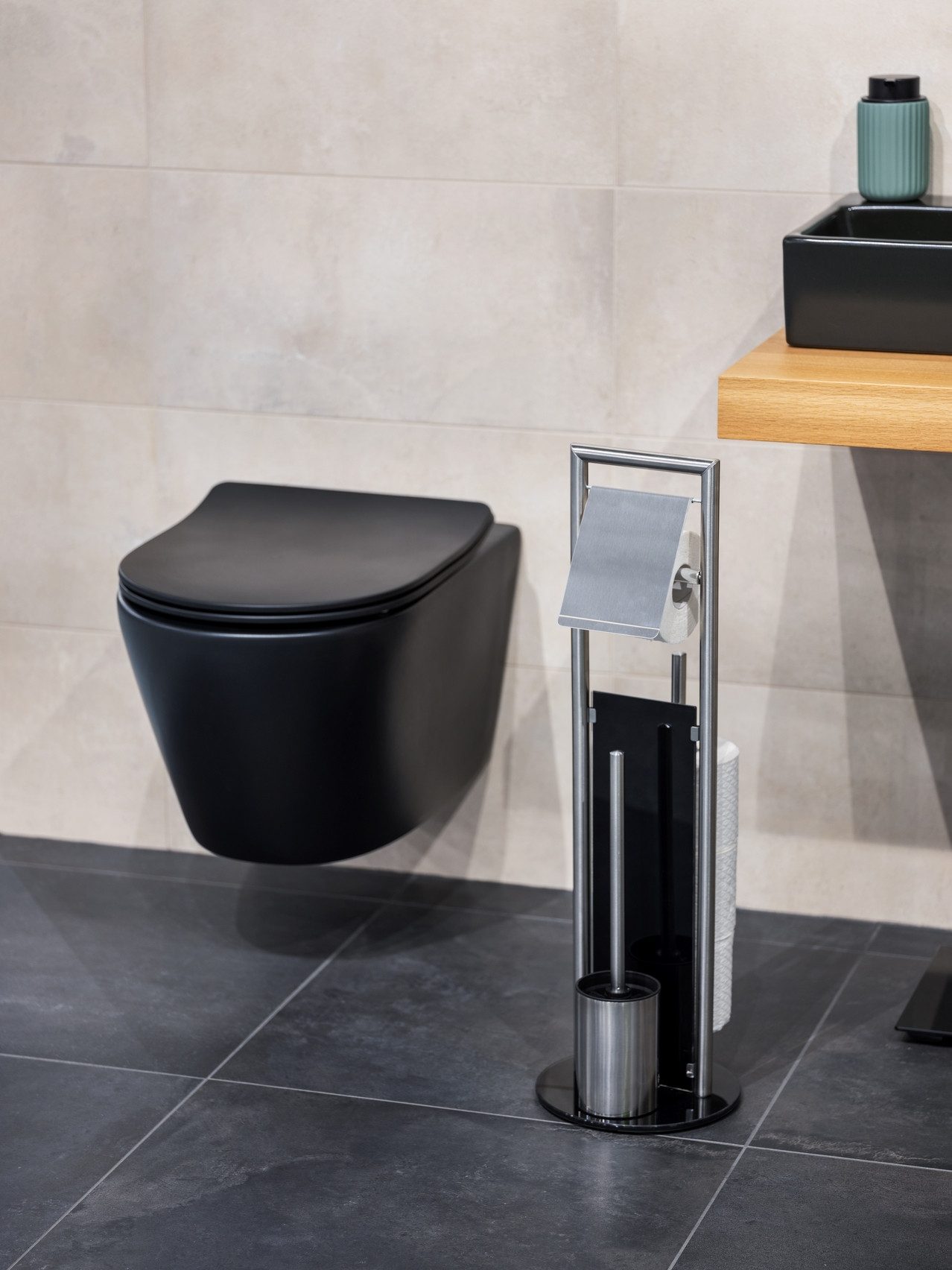 WENKO WC-Garnitur Ravina, Stand WC-Garnitur, Toilettenpapierhalter, Rollenh günstig online kaufen