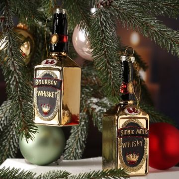 MARELIDA Christbaumschmuck Weihnachtsbaumschmuck BOURBON WHISKEY Flasche Glas H: 14,2cm