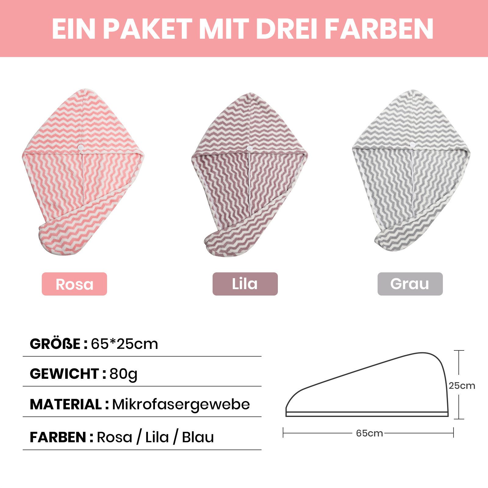 Good Nite Handtücher 3er-Set Haarturban super günstig online kaufen